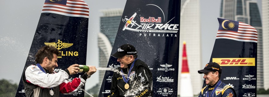 Podium finishers at the ed Bull Air Race World Championship Malaysia